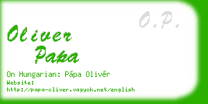 oliver papa business card